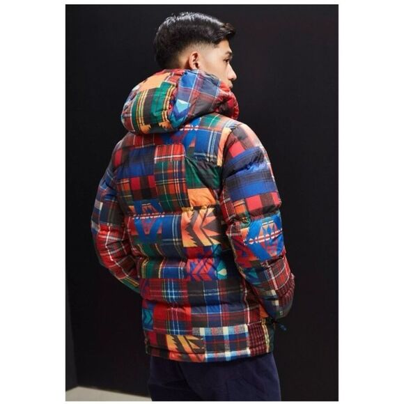 Polo Ralph Lauren Men’s Unisex Ripstop Patchwork Aztec Goose Down Zip Jacket - Picture 5 of 15